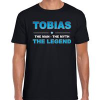Bellatio Naam cadeau Tobias - The man, The myth the legend t-shirt Zwart