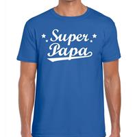 Bellatio Super papa t-shirt blauw voor heren - Blauw