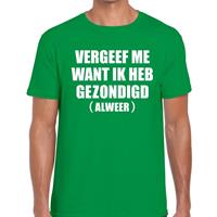 Bellatio Vergeef me tekst t-shirt Groen