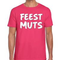 Bellatio Feestmuts fun tekst t-shirt Roze
