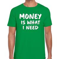 Bellatio Money is what i need fun tekst t-shirt Groen