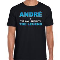 Bellatio Naam cadeau Andre - The man, The myth the legend t-shirt Zwart