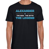 Bellatio Naam cadeau Alexander - The man, The myth the legend t-shirt Zwart