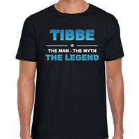 Bellatio Naam cadeau Tibbe - The man, The myth the legend t-shirt Zwart