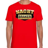 Bellatio Nachtbraker fun/tekst t-shirt Rood