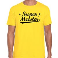 Bellatio Super meester cadeau t-shirt Geel