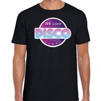 Bellatio We love disco feest t-shirt zwart voor heren - Zwart