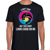 Bellatio I can not surf but this shirt looks good on me- fun tekst t-shirt - Zwart