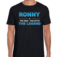 Bellatio Naam cadeau Ronny - The man, The myth the legend t-shirt Zwart