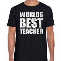 Bellatio Worlds best teacher / werelds beste leraar cadeau t-shirt Zwart