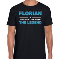 Bellatio Naam cadeau Florian - The man, The myth the legend t-shirt Zwart