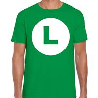 Bellatio Luigi loodgieter verkleed t-shirt groen voor heren - carnaval / feest shirt kleding / kostuum