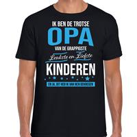 Bellatio Trotse opa / kinderen cadeau t-shirt Zwart