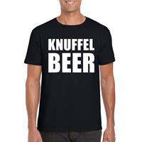 Bellatio Knuffel beer tekst t-shirt Zwart