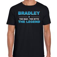 Bellatio Naam cadeau Bradley - The man, The myth the legend t-shirt Zwart