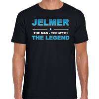 Bellatio Naam cadeau Jelmer - The man, The myth the legend t-shirt Zwart