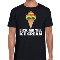 Bellatio Lick me till ice scream - gay pride t-shirt Zwart