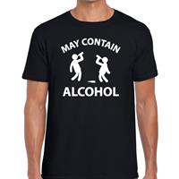 Bellatio May contain alcohol fun t-shirt Zwart