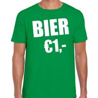 Bellatio Fun t-shirt - bier 1 euro - Groen