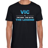 Bellatio Naam cadeau Vic - The man, The myth the legend t-shirt Zwart