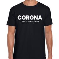 Bellatio Corona connecting people bier / drank fun t-shirt Zwart