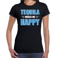 Bellatio Tequila makes me happy / Tequila maakt me gelukkig drank t-shirt Zwart