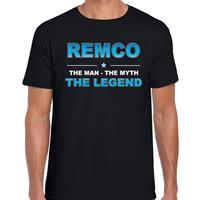 Bellatio Naam cadeau Remco - The man, The myth the legend t-shirt Zwart