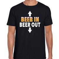 Bellatio Oktoberfest Beer in beer out drank fun t-shirt Zwart