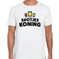 Bellatio Shotjes Koning drank fun t-shirt Wit