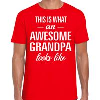 Bellatio Awesome Grandpa - geweldige opa cadeau vaderdag t-shirt Rood