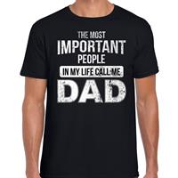 Bellatio Important people call me dad cadeau t-shirt Zwart