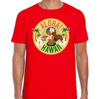 Bellatio Hawaii feest t-shirt / shirt Aloha Hawaii voor heren - Rood