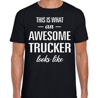 Bellatio Awesome Trucker - geweldige vrachtwagenchauffeur cadeau t-shirt Zwart