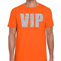 Bellatio VIP zilver glitter tekst t-shirt Oranje