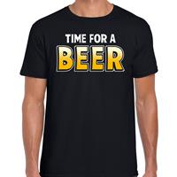 Bellatio Oktoberfest Time for a beer drank fun t-shirt Zwart