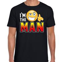 Bellatio Funny emoticon t-shirt Im the man Zwart