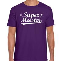Bellatio Super meester cadeau t-shirt Paars