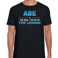 Bellatio Naam cadeau Abe - The man, The myth the legend t-shirt Zwart