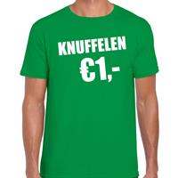 Bellatio Fun t-shirt - knuffelen 1 euro - Groen