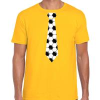 Bellatio Geel fan t-shirt voor heren - voetbal stropdas - Voetbal supporter - EK/ WK shirt / outfit