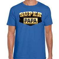 Bellatio Super papa cadeau t-shirt Blauw