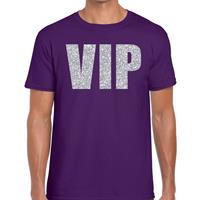 Bellatio VIP zilver glitter tekst t-shirt Paars