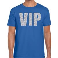 Bellatio VIP zilver glitter tekst t-shirt Blauw