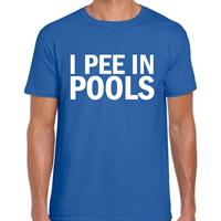 Bellatio Fout I pee in pools fun tekst t-shirt Blauw
