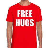 Bellatio Free hugs tekst t-shirt Rood
