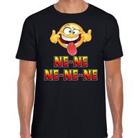 Bellatio Funny emoticon t-shirt ne-ne-ne-ne-ne Zwart