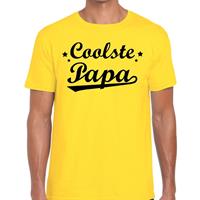 Bellatio Coolste papa t-shirt geel voor heren - Geel