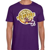Bellatio Disco seventies party feest t-shirt Paars