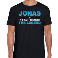 Bellatio Naam cadeau Jonas - The man, The myth the legend t-shirt Zwart