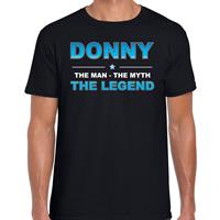 Bellatio Naam cadeau Donny - The man, The myth the legend t-shirt Zwart